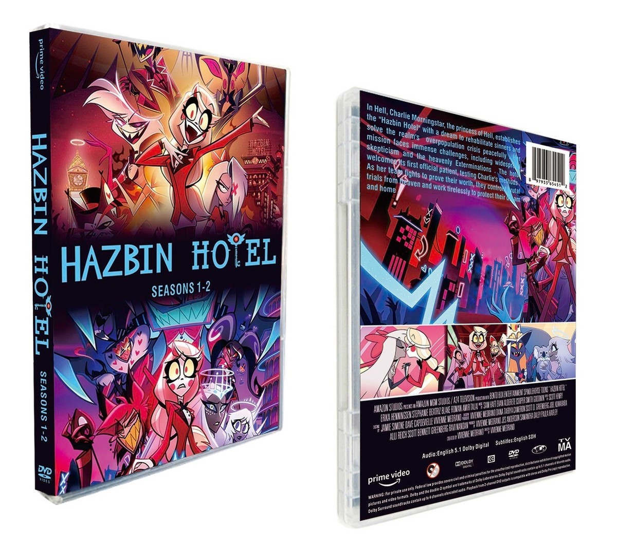 Hazbin Hotel: The Complete Series, Season 1-2 on DVD, 6-Disc, Box