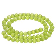 65pcs Dark Navy Green Cat's Eye Stone Beads 6mm Round Crystal Loose Bead
