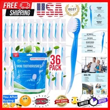 Soft Bristle Mini Individually Wrapped Disposable Toothbrush, Travel Set 36 Pack