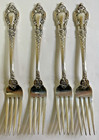 Set of 4 Sterling Silver Lunt Eloquence Ornate Floral Vintage Forks 254.0 Grams — photo 1