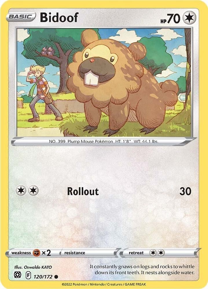Bidoof 120/172 | Brilliant Stars | NM Near Mint Pokemon Card
