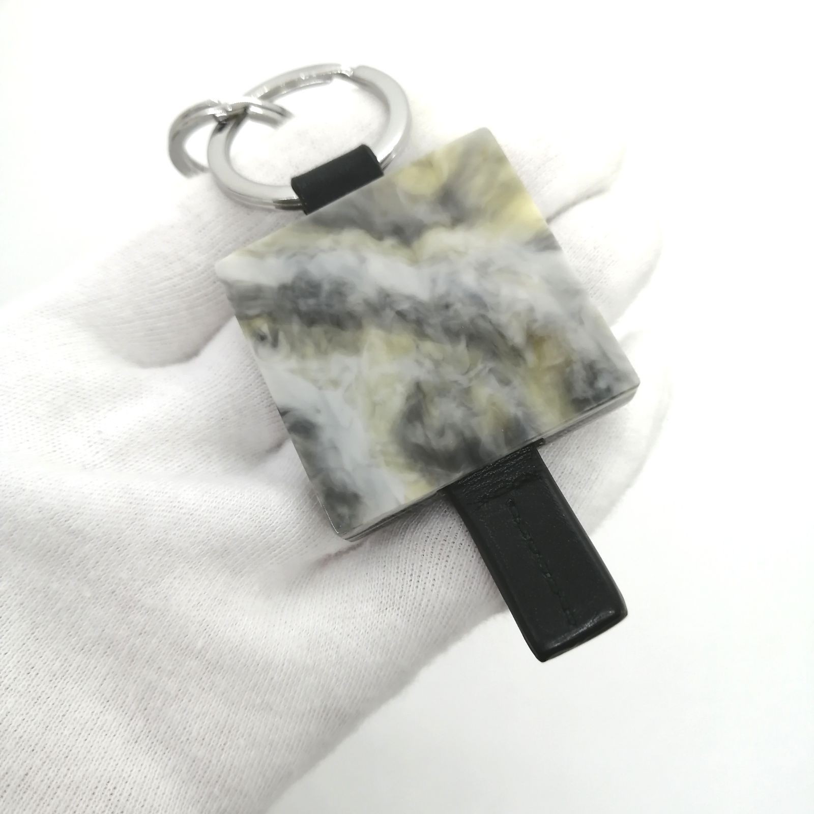 LOEWE Keyring Keychain Marble Pattern Anagram Squ… - image 4