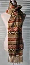 BETMAR NEW YORK GEOMETRIC KNIT SCARF   100 ORLON ACRYLIC   FRINGED Vintage