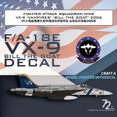 Galaxy G72049 1/72 F/A-18E VX-9 Bill The Goat 2006 Decal for Aircraft Model