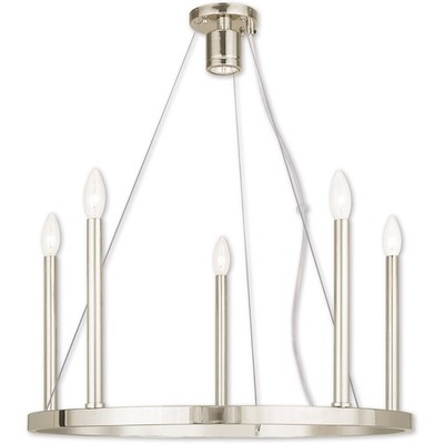 Livex Lighting 40245-35 Alpine Chandelier Polished Nickel
