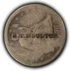 1856 25c Seated Liberty Silver Quarter - Counterstamped HT Moulton - SKU-Z6562