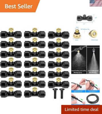 20-Pack Brass Mister Nozzles and Nozzle Tees for Ultimate Outdoor Cooling