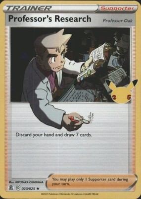 Professor's Research (Professor Oak) 023/025 Holo Celebrations Pokemon Holo NM