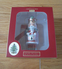 New Spode Nutcracker Tartan  Green with Drum Christmas Tree Ornament