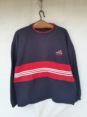 Vintage 90s Adidas Colorblock Crewneck Sweatshirt - Navy & Red