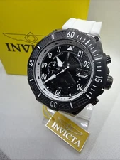 Invicta Aviator Chronograph Quartz Black  Dial Men's White Strap Watch 39900