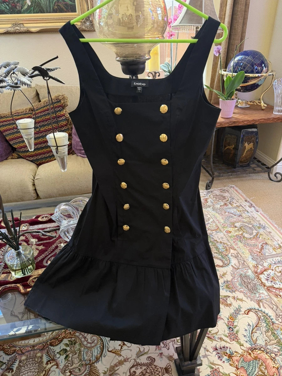 bebe black dress with gold Dresses for Women for sale This is a midi