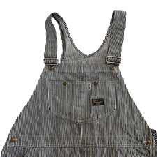 Vtg 70s Sears Tradewear Tri Blend Hickory Striped Overalls XL Union Made USA