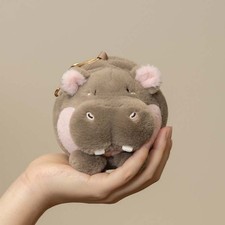 Cute Hippo Plush Keychain 10cm Stuffed Animal Toy Bag Pendant Gift for Birthday