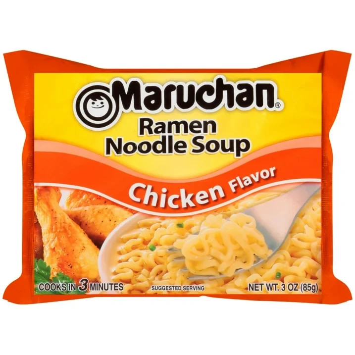 Maruchan Ramen Noodle Chicken Flavor Soup, 3 oz, 12 Count Shelf Stable Package