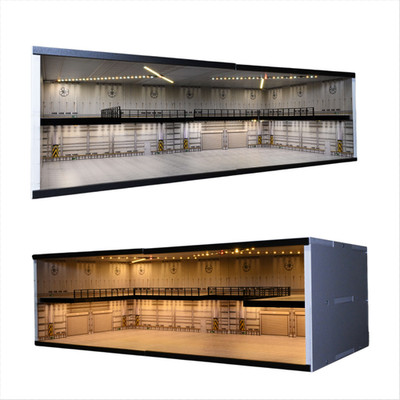 DEDiorama 1/64 2 Tier Garage Modell LED Lichit Modellautos Display Case Szene