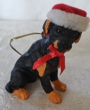 ROTTWEILER in Santa Hat Christmas Tree Ornament Dog 2 1/2" Figure