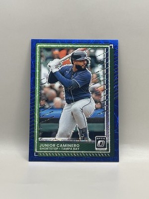 Junior Caminero 2025 Panini Donruss Optic Blue Velocity Laser Prizm #40 B-18