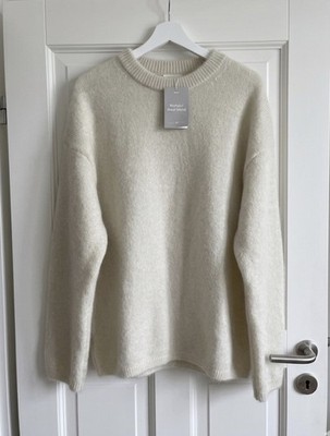 NWT H&M Edition Premium Oversized Mohair Blend Sweater Light beige Sz  M