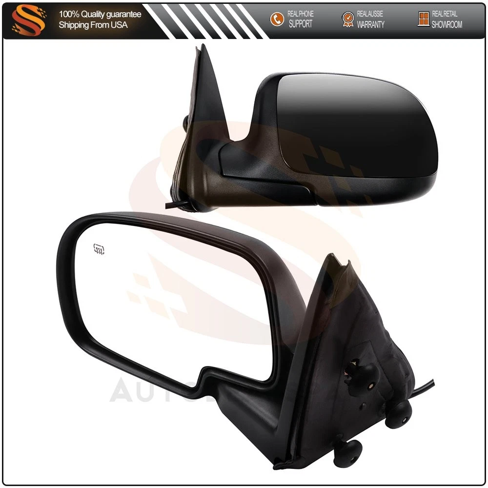 Power Heated Side View Mirrors Pair Set For 00-02 Suburban Yukon Yukon XL