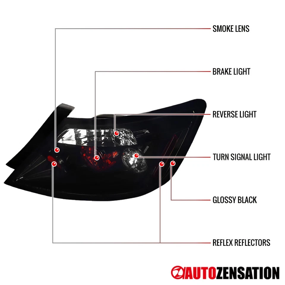 Fit 2006-2011 Honda Civic Coupe Black Smoke Rear Tail Lights Brake Lamps 06-11 Foto 4 de 4