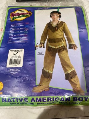 New! Native American Costume Indian Warrior Costume for Boys Size 5-7 . 