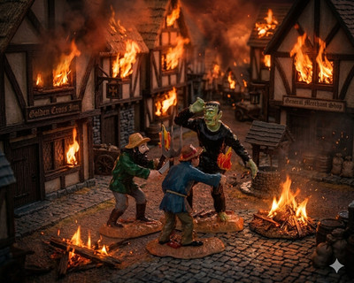 Lemax Spooky Town MONSTER HUNTING, SET OF 3 #82469   RETIRED   NEW