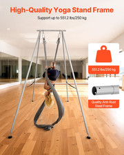 9.6FT Aerial Yoga Stand 551LB Swing Frame Triangular Rig Portable
