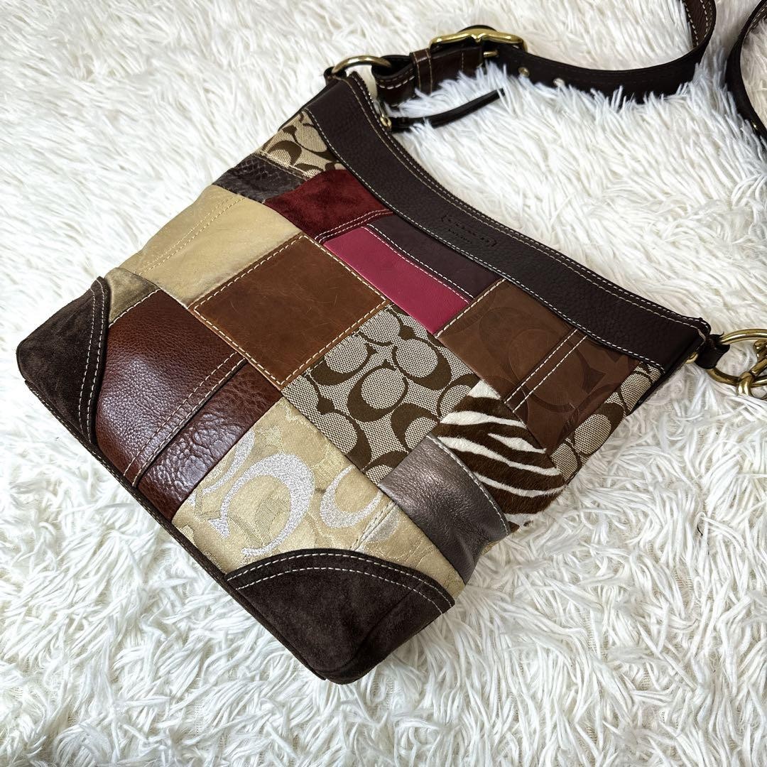 COACH Harako Leopard Patchwork Shoulder Bag Multi… - image 13