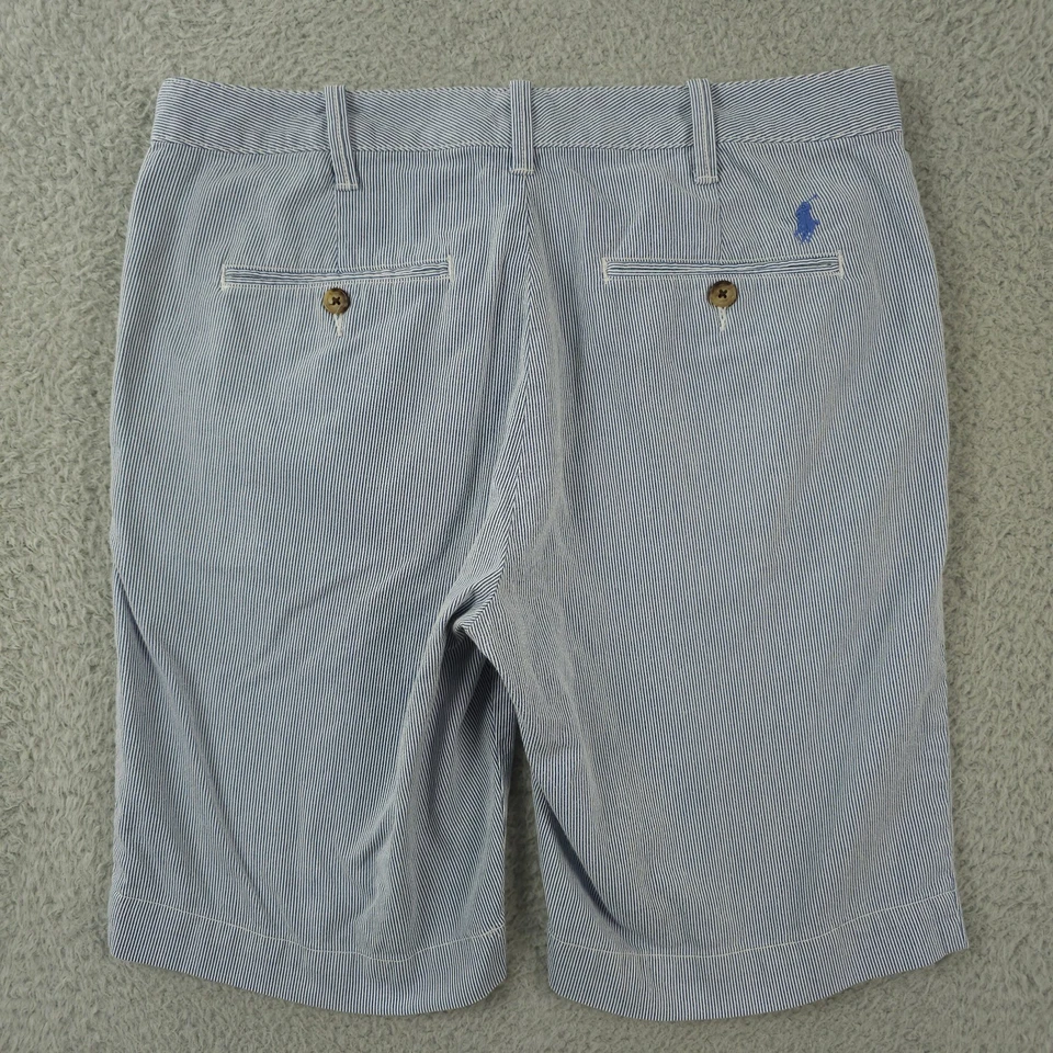 Polo Ralph Lauren Pantalones Cortos Mujer 8 Azul Blanco Rayas Bermudas Chino Preppy 10" Foto 2 de 4