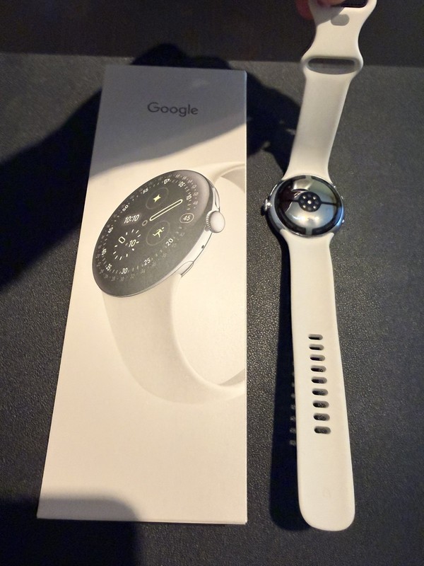 Google Pixel Watch 4 LTE 45mm  silver Aluminum Case/ porcelain Active Band