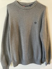 Chaps Men's Gray Knit Long Sleeve Crewneck Heavyweight Sweater Size X Large M8