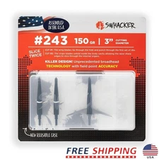 Pack of 3 Expandable Broadheads 150 Grain 2 Blade 3 Inch Cut W/ Practice Head US