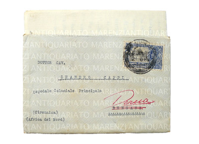 BRIEF COVER ADEN INDIEN X LIBYEN 1935 JUBILÄUM KÖNIG ARZT CREMONA