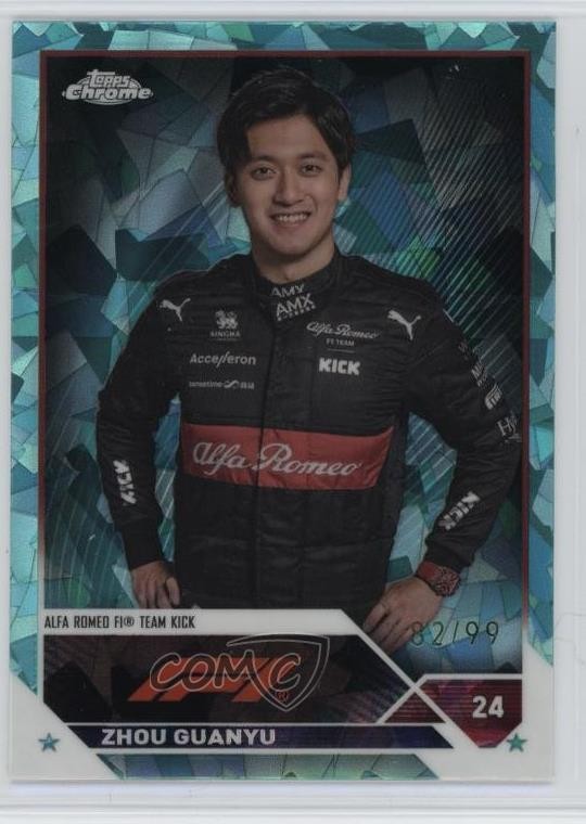 2023 Topps Chrome Sapphire Formula 1 F1 Drivers Aqua /99 Zhou Guanyu #58 15ue