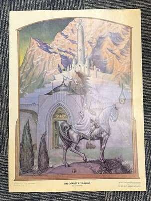 Vintage 1976 The Citadel at Sunrise Poster Steve Hickman Middle Earth LOTR