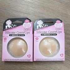 Hollywood Fashion Secrets Silicone CoverUps Self-Adhesive Reusable Beige 2 pack