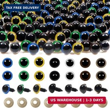 TOAOB 140pcs 8mm Colorful Plastic Safety Eyes Craft Eyes with Washers for Stuffe