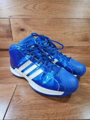 Vintage Men's Adidas Pro Model Blue Shell Toe Retro Hi Top Basketball Shoes 11.5
