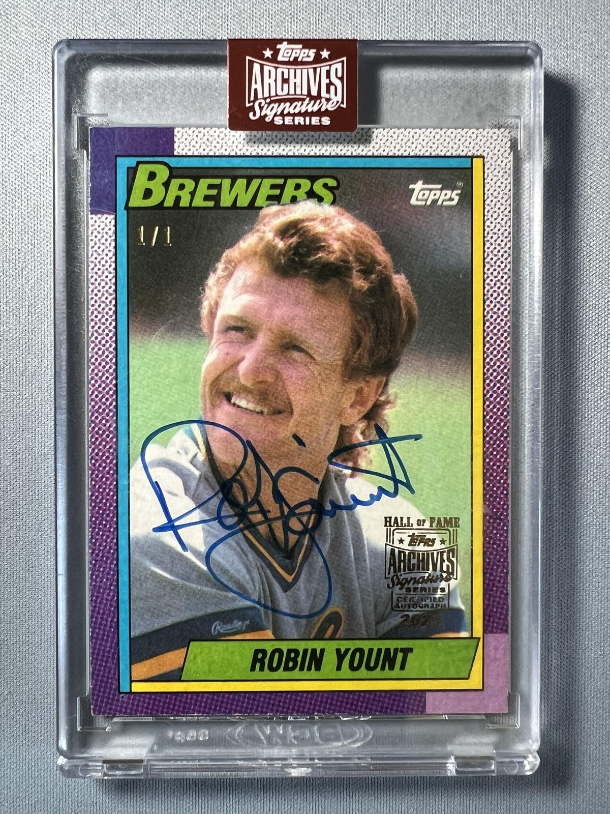 Robin Yount 1/1 - 1990 Topps Archive HOF Signature Series - Brewers