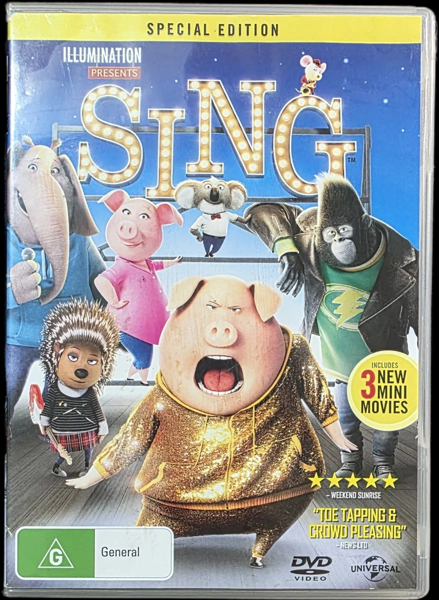 # Sing (2016) • DVD • Region 2,4,5 • McConaughey Witherspoon • FREE postage!!