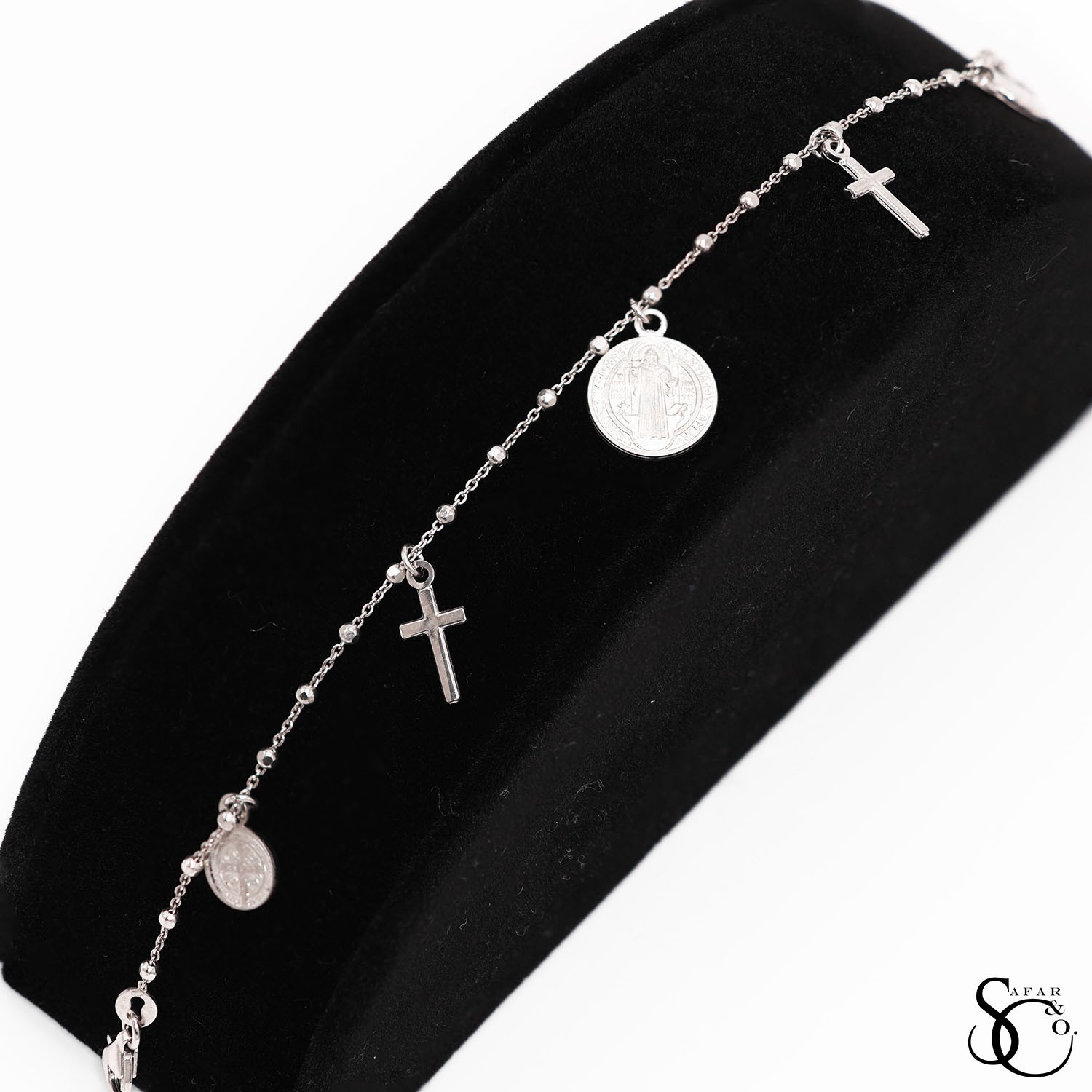 925 Sterling Silver Cross Jesus Crucifix Religious Bracelet