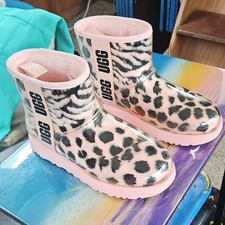 UGG Rainboots Classic Clear Pink Leopard Anim...