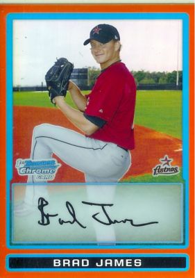 2009  Bowman Chrome 1st Rookie  Refractor Orange  Brad James  Astros   #11/25