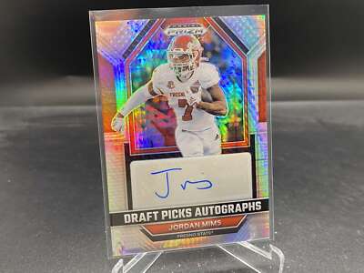 Jordan Mims 2023 Prizm Draft Draft Picks Hyper Auto DPA-JOM Fresno St Saints RC