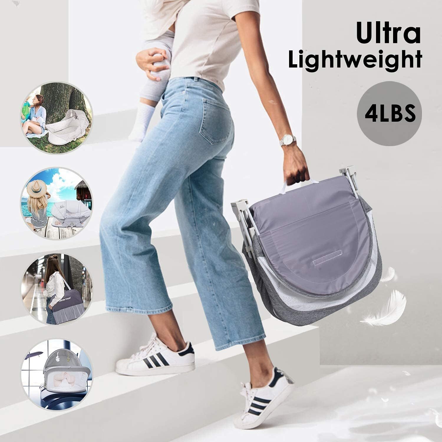 Beberoad Portable Baby Bed Travel Foldable Infant Crib, Baby