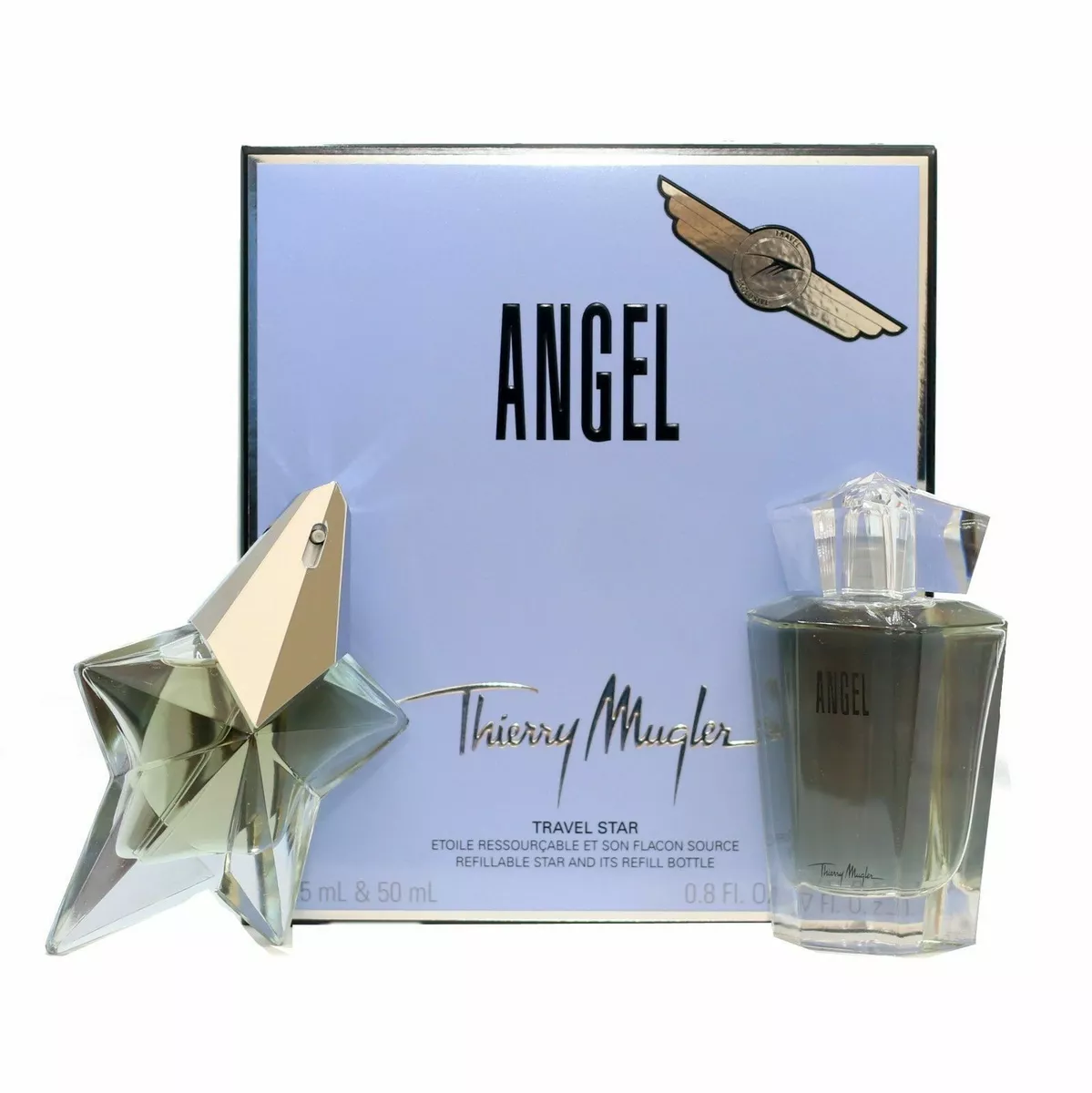 Sovesal halvleder let ANGEL BY THIERRY MUGLER GIFT SET WITH EAU DE PARFUM SPRAY REFILLABLE 25ML  NIB | eBay