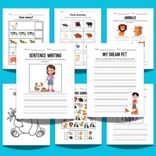 Animals Workbook for Kids   Fun Educational Animal Activity Sheets  Printable