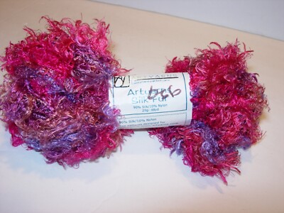 PINK PURPLE RUST SILK CRAFTS KNITTING weaving DESIGNER YARN FIBER ART TASSEL 26G