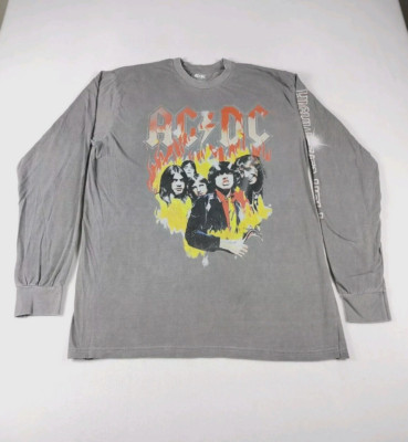AC/DC T Shirt Mens XL Gray Highway To Hell Rockabilly Grunge Rockandroll  Rocker